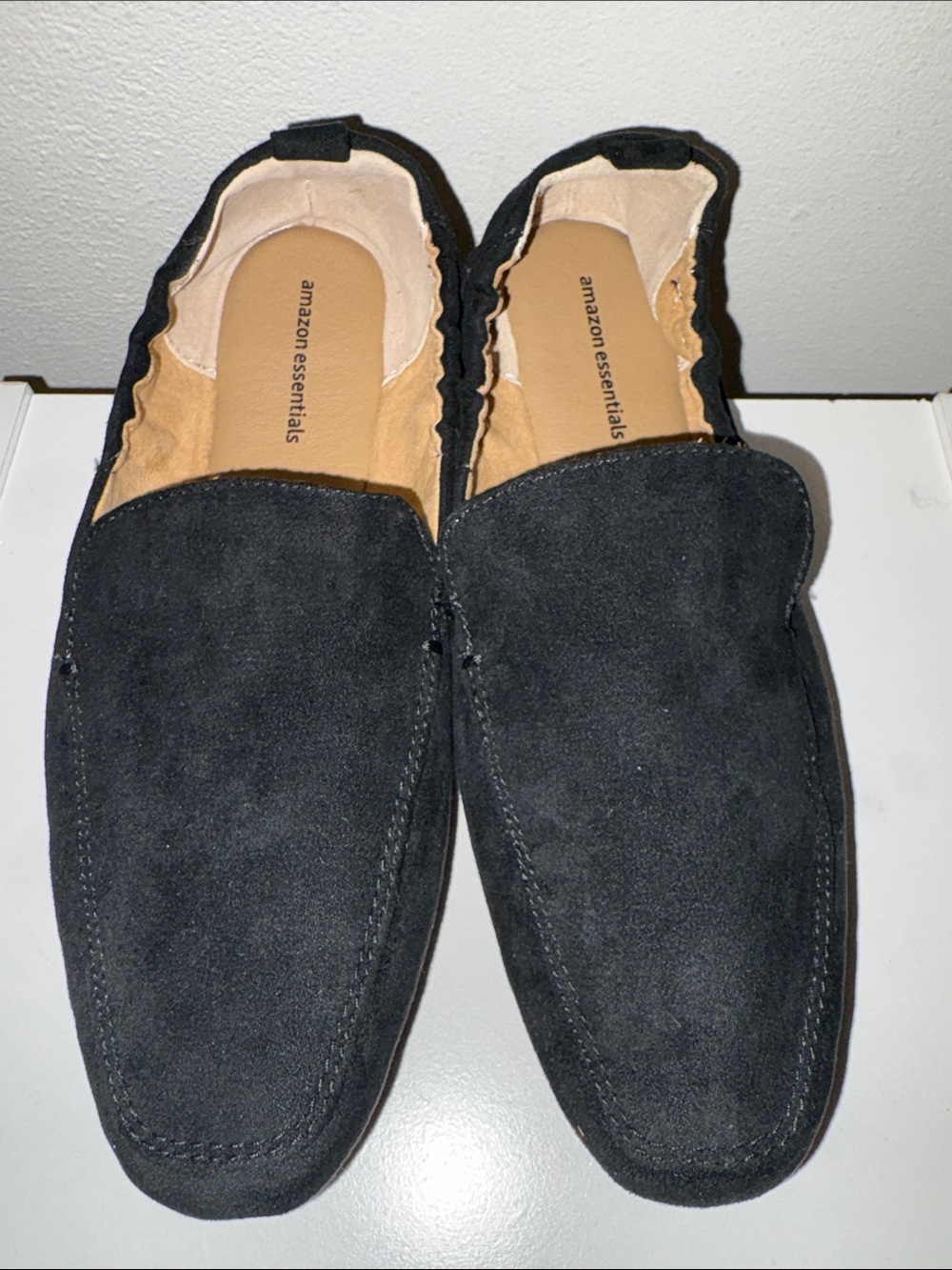 Amazon Essentials Women’s Black Suede squared toed Women’s Slip-On Loafers